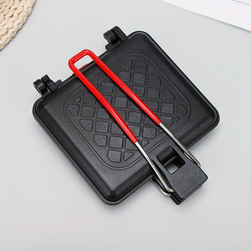 Mini bandeja de pan de sandwich de lona para exteriores - Doble cara, antiadherente, base plana, sin soldadura, para tostadas y bistecs, diseño cuadrado plegable para almacenamiento fácil, electrodoméstico de cocina duradero y fácil de limpiar, fabricant