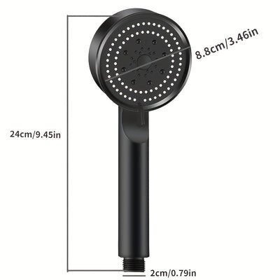 La ducha de alta presión cuenta con 5 configuraciones de rociado - flujo de agua ajustable, diseño montado en la pared y boquilla de silicona para mejorar la experiencia del baño. Viene en una sola pieza y está disponible en 3 colores