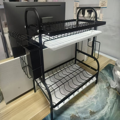 Caja de almacenamiento de cocina de acero inoxidable con sistema de drenaje, multifuncional, para platos, tazones y cubiertos, duradero para servicio de alimentos, 1 unidad
