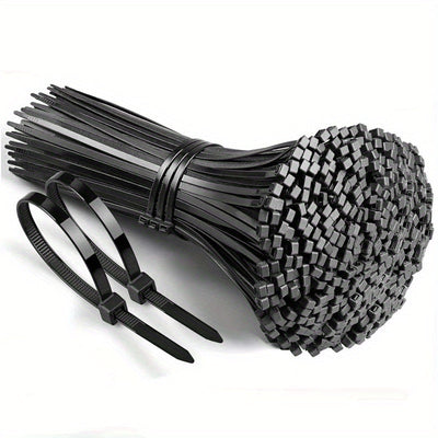 300 piezas de cordones de nylon negro - Ajustables, autoensamblables, impermeables y antideslizantes - 4/5.1/6.5 pulgadas - Ideales para cables al aire libre, jardinería y empacado doméstico, cordón de jardín