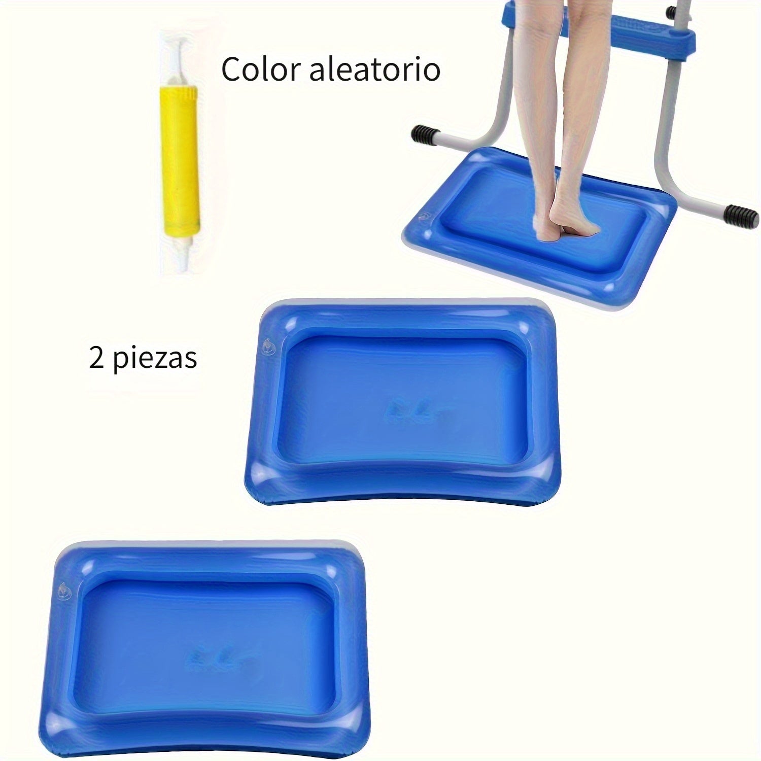 1/2pcs Baño de pies inflable cuadrado, baño de pies portátil, escalera de entrada de piscina para baño de pies, kit de limpieza de piscina y pedicura