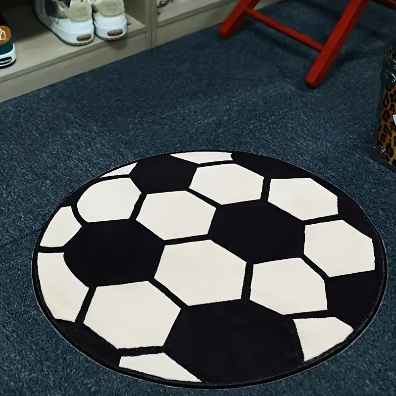 1pieza Alfombra de Fútbol Suave y Cómoda. Alfombra de Área Lavable. Adecuada para Accesorios de Habitación, Decoración de Salón, Balcones, Decoración para el Hogar, Decoración de Hoteles, Decoración de Oficina y Decoración de Fiestas.