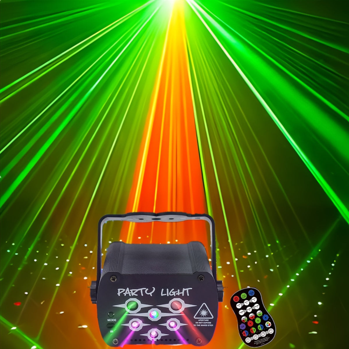 Luz de fiesta portátil DJ Luz de discoteca Luz estroboscópica Luz de escenario Sensor de sonido con control remoto USB Proyector LED RGB con alimentación para decoración del hogar interior Cumpleaños Carnaval Discoteca Efecto de baile Rendimiento de fies