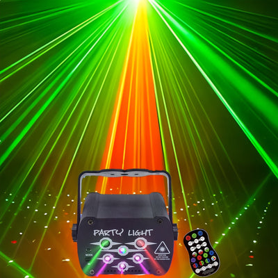 Luz de fiesta portátil DJ Luz de discoteca Luz estroboscópica Luz de escenario Sensor de sonido con control remoto USB Proyector LED RGB con alimentación para decoración del hogar interior Cumpleaños Carnaval Discoteca Efecto de baile Rendimiento de fies