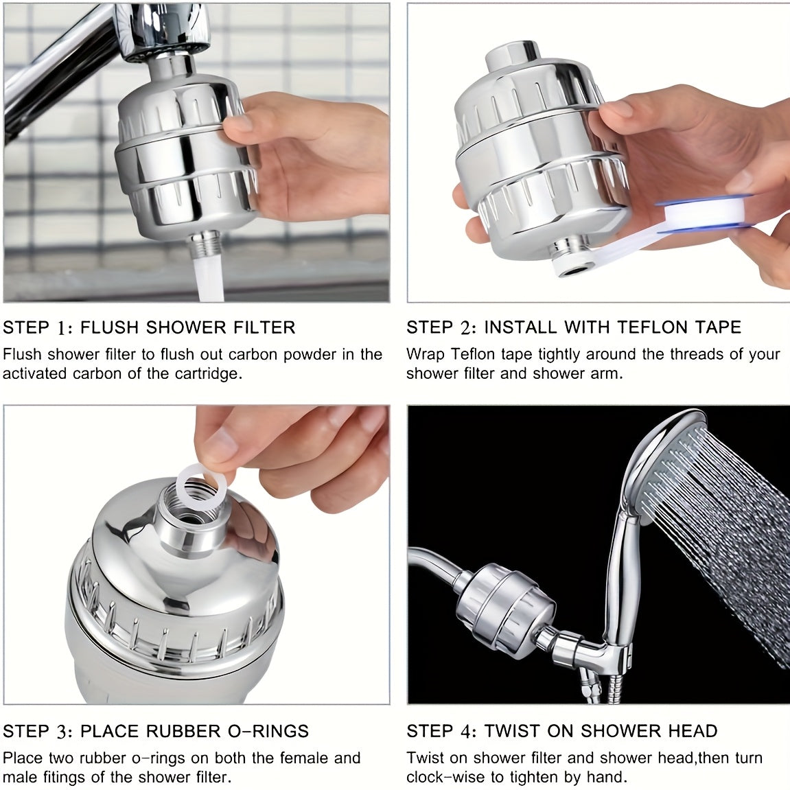 1pz Cabezal de Ducha con Filtro de Agua de 20 Niveles - Sistema de Filtración Multietapa Duradero en ABS Elimina Cloro, Metales Pesados y Olores, Diseño de Alta Presión, Instalación Fácil Color Beis Claro para un Cabello Saludable
