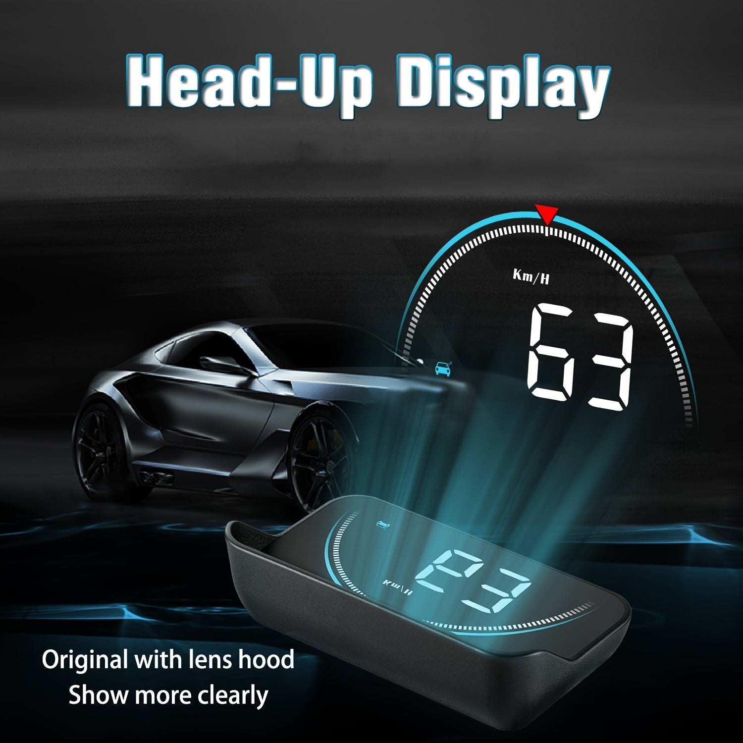 Pantalla de proyección de coche M8 OBD2 HUD, conmutable MPH/KMH, pantalla HD de 3,5 pulgadas, velocímetro del vehículo, temperatura, RPM, voltaje, batería no incluida, accesorio de dashboard universal para vehículos