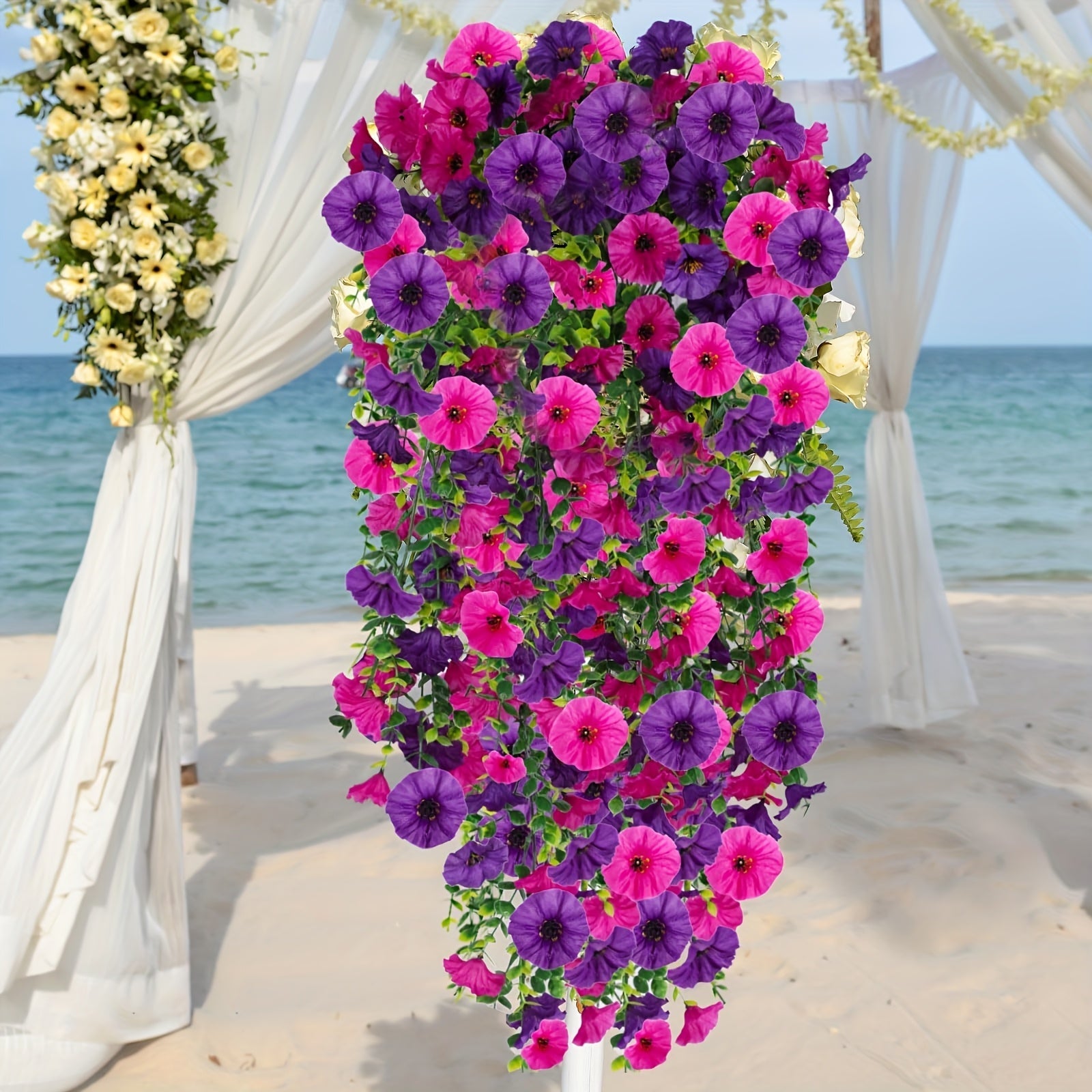 2 piezas de arreglos florales colgantes artificiales vibrantes - Hojas de eucalipto y flores realistas, sin contenedor, perfectos para decoración interior/exterior | Ideal para bodas, Día de la Madre, Día del Padre, San Valentín, Navidad, Año Nuevo, rega
