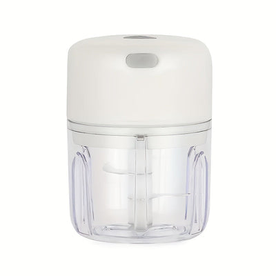 Prensa de ajo eléctrica mini USB recargable de 100 ml/250 ml y molinillo de carne - 1500 RPM, 36 V, plástico PP duradero, herramienta de cocina compacta para preparación rápida y fácil de comidas, trituradora de ajo, diseño elegante, diseño transparente