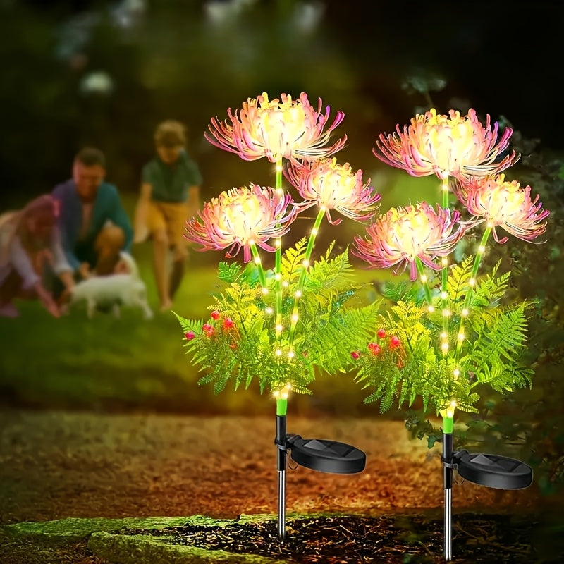 Luces Solares de Jardín con Flores y Tallos Luminosos, Panel Solar Mejorado, Faroles Decorativos para Exteriores, Iluminación de Callejón de Alta Calidad, Regalo Perfecto para Mamá, Estructura de Plástico Duradero, Instalación Semi-Enterrada, Control por