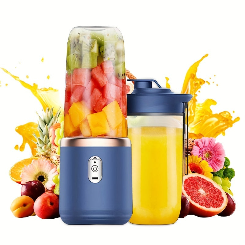 Licuadora Recargable USB, Licuadora Portátil Sin Cable, Viene con 2 Tazas, Taza de Licuadora Mini con Tapa para Deportes, Adecuada para Batidos y Smoothies en la Cocina y para Viajes.