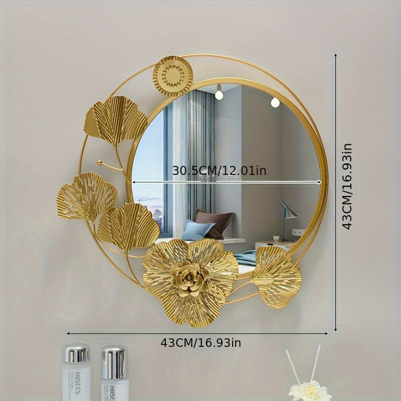 Nuevo estilo europeo moderno estilo personalidad dorado dormitorio sala de estar porche decoración de pared colgante espejo fondo pared hogar decoración suave