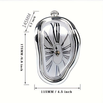 1 Unidad De Relojes De Pared Con Números Romanos Torcidos Surrealistas, Reloj De Estilo Surrealista, Accesorio Para El Hogar, Decoración De Reloj De Pared Distorsionada De Fusión, Decoración Del Hogar