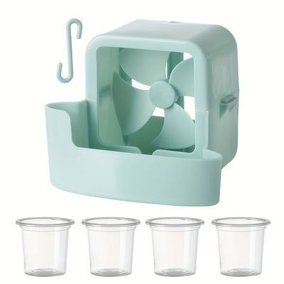 Paquete de 1 Ventilador Portátil Sin Taladro con Cubitos de Hielo - Operación Manos Libres con Clip, Diseño Duradero en Plástico para Hogar, Oficina y Uso Exterior - Enfriamiento Instantáneo sin Electricidad, Ventilador Portátil Refrescante | Alivio del