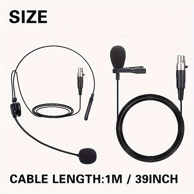 Sistema de Micrófono Inalámbrico Profesional GLXD4 para Cabeza - 2 Canales, Frecuencia UHF Ajustable (550Hz-599Hz), Micrófonos Dinámicos de Mano de Metal con Diadema Resistente, Ideal para Karaoke, Cantar, Streaming, Juegos y Videoconferencias, Micrófono