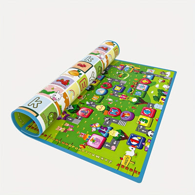 Alfombra gruesa para picnic, grande e impermeable, resistente a la arena y al calor, plegable y portátil, para playa, camping y hogar, con diseño de alfabeto colorido