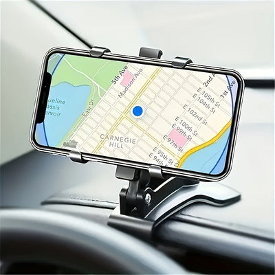 Soporte Ajustable para Teléfono en el Salpicadero del Coche para iPhone y Galaxy - Fácil de instalar, diseño seguro para conducir