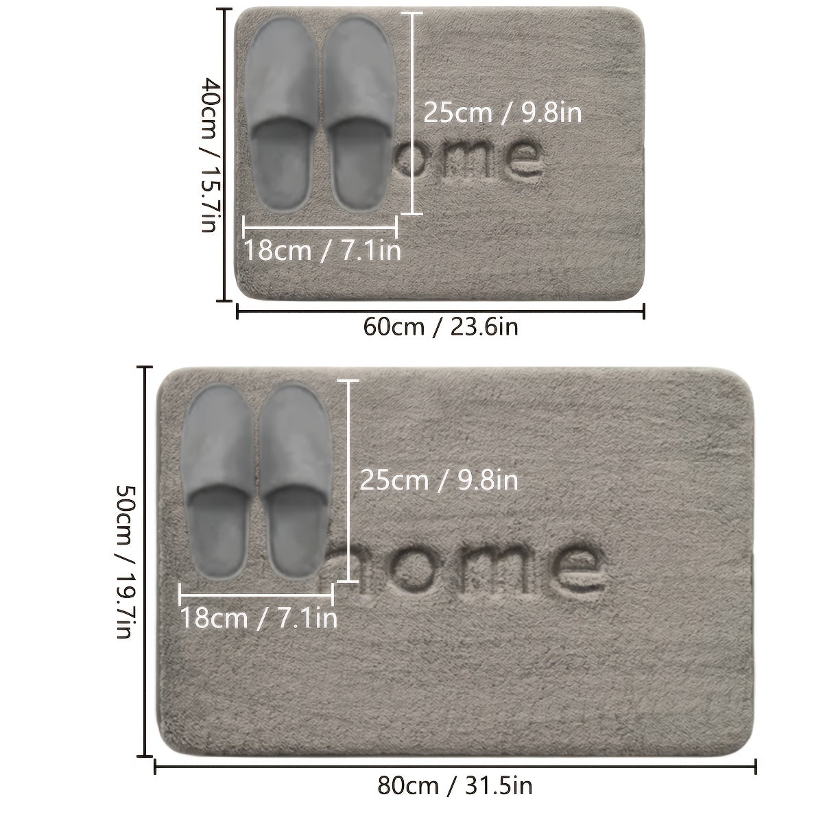 Alfombra de baño Ultra-Suave de Felpa - Secado Rápido, Antideslizante y Absorbente con Diseño Bordado "BIENVENIDO", Espuma Gruesa para Uso Cmodo en la Entrada, Ligera y Lavable en Mquina, Alfombra de baño