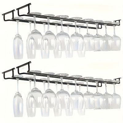 Soporte para copas de vino tinto colgante de 4/2 piezas para cocinas y comedores que permite un almacenamiento fácil de las copas con tallo. Di adiós al desorden, y es aplicable tanto en bares como en restaurantes