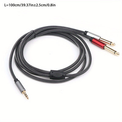 Cable de audio de 3.5 mm a 2 cables de audio de 6.35 mm, cable de audio macho mono de 3.5 mm a doble de 6.35 mm, cable de audio de 3.5 mm de cobre libre de oxígeno, cable de audio divisor Y de 3.5 mm a 6.5 mm. Eid Al-Adha Mubarak