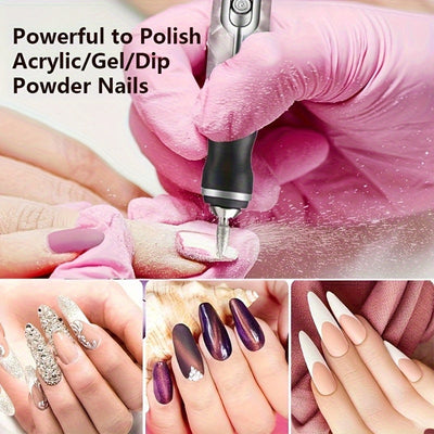 Juego de taladro eléctrico para uñas, pulidor de esmalte, máquina de cuidado de uñas y pies portátil, kit profesional de taladro de uñas para uñas de gel DIY y pulido y eliminación de pedicura, regalo de mujer, regalo de cumpleaños, regalo de Día de la M