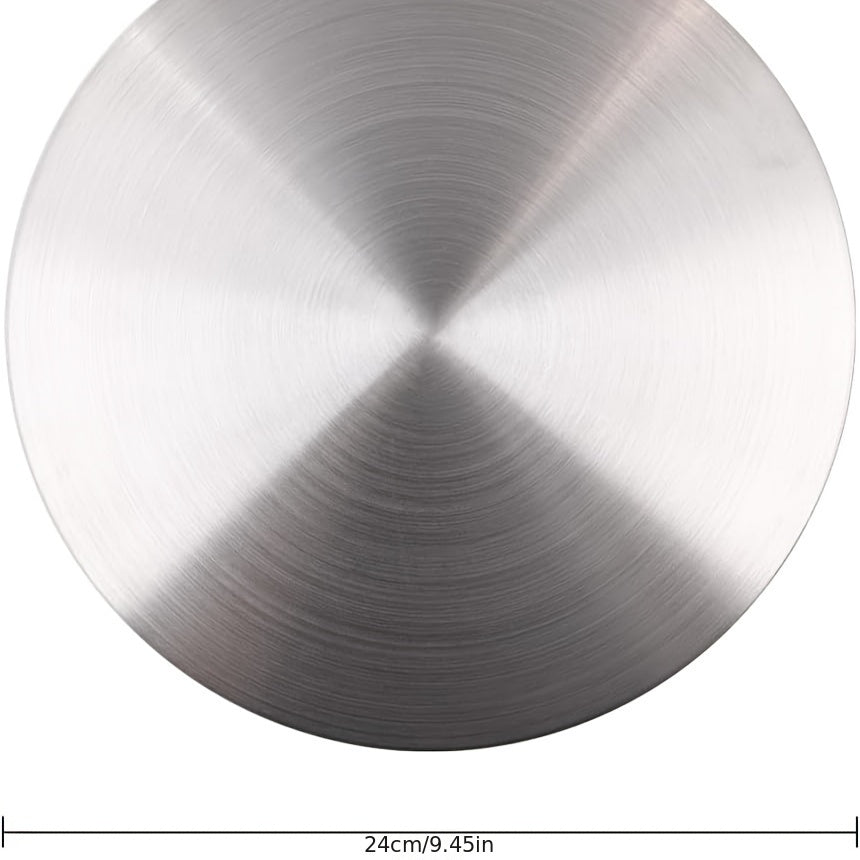 Plato difusor de calor para cocina por inducción - 9,4" (24cm) de diámetro, convertidor de cocina de metal redondo con mango desmontable para hornillas, duradero y fácil de limpiar, mejora la distribución del calor para una cocción uniforme, accesorio pa