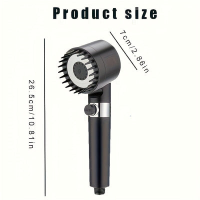 Cabezal de ducha de pared de alta presión con diseño de rayas verticales - 4 estaciones, modo dual, acabado pulido y plástico duradero para modernizar el baño, cabezal de ducha de lluvia, accesorio de baño mejorado, estética contemporánea, plástico de al