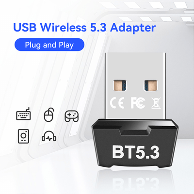 1 x 5.3 Adaptador inalámbrico, sin controlador, receptor y transmisor inalámbrico USB para computadora, soporta la conexión simultánea de 7 dispositivos, memoria automática, reconexión relámpago, adecuado para Windows 11/10/8.1, Plug And Play