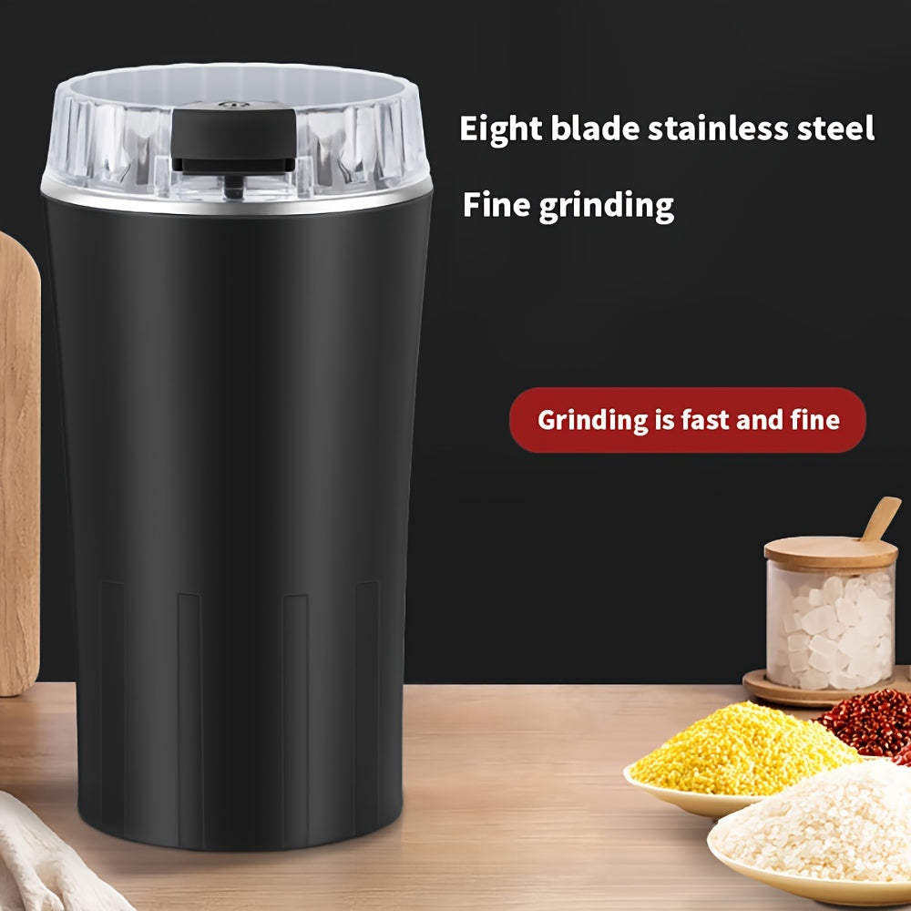 Molino eléctrico de 8 cabezas de acero inoxidable para café, portátil y multifuncional, con alimentación eléctrica, 22,000 RPM, enchufe de EE. UU., no aplica batería, forma irregular, ideal para moler granos y polvos, molino de café para cocina.