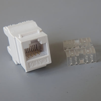 10 piezas de adaptadores de red Ethernet RJ45 CAT.5E de 180 grados - Blanco, conectores de red para computadoras, plug-and-play, no se requiere cableado externo, ideal para configuración en casa y oficina, adaptador de red Ethernet RJ45