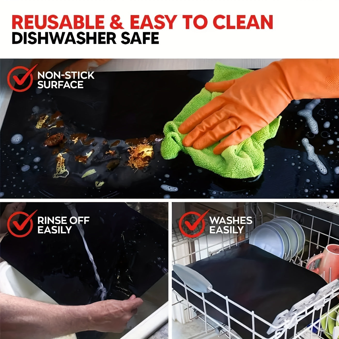 1/2pcs Revestimientos Antiadherentes para Horno Eléctrico para Fondo de Horno Grueso y Resistente para Alfombrilla de Horno para Fondo de Horno para Parrilla Eléctrica y de Gas Accesorios para BBQ Recuerdos de Fiesta Esencial para Vacaciones de Haya