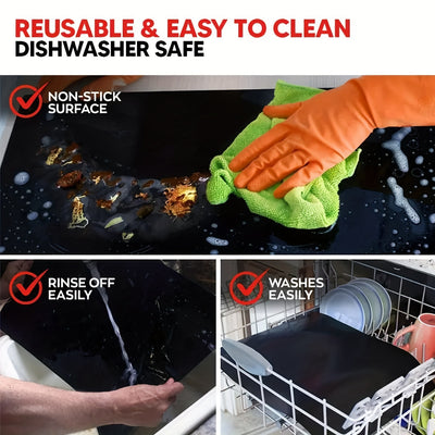 1/2pcs Revestimientos Antiadherentes para Horno Eléctrico para Fondo de Horno Grueso y Resistente para Alfombrilla de Horno para Fondo de Horno para Parrilla Eléctrica y de Gas Accesorios para BBQ Recuerdos de Fiesta Esencial para Vacaciones de Haya