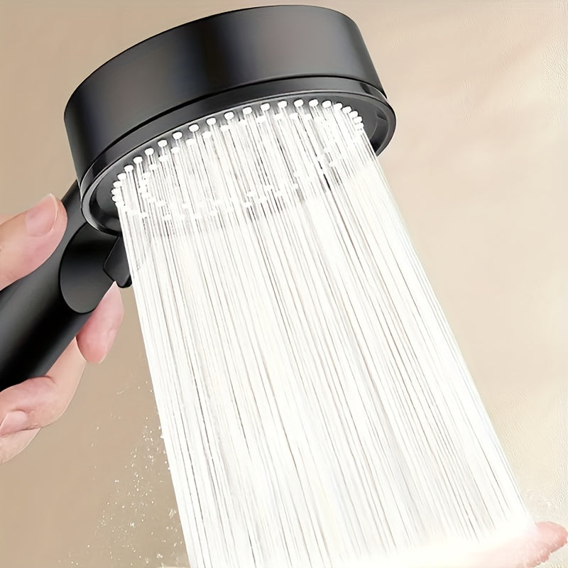 Cabezal de Ducha de Alta Presión con 5 Modos y Soporte Ajustable - Montado en la Pared, Manillar, Flujo de Agua Potente, Diseño Redondo, Accesorio de Baño