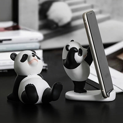 Soporte de Teléfono de Escritorio con Forma de Panda - Soporte Ajustable para Teléfonos Móviles y Tabletas - Decoración de Oficina Creativa y Linda y Regalo Único para Cumpleaños de Novia/Novio