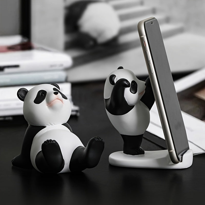 Soporte de Teléfono de Escritorio con Forma de Panda - Soporte Ajustable para Teléfonos Móviles y Tabletas - Decoración de Oficina Creativa y Linda y Regalo Único para Cumpleaños de Novia/Novio