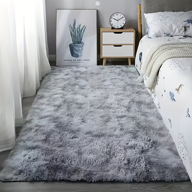 1 alfombra ultra suave de felpa antideslizante, color gris, lavable a máquina, de pelo alto para decoración de sala y dormitorio, diseño moderno y esponjoso para residencias y hogares, tapete para sala