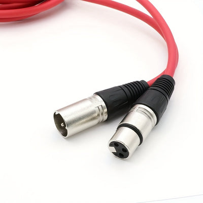 2pcs Cables XLR, Macho a Hembra, Cables de Audio y Iluminación Profesionales de 3 Pines para Micrófonos, Altavoces, Mezclador, Amplificador - Rojo y Azul, Funda Resistente, Alivio de Tensión Tri-Grip, Rendimiento Sin Ruido, Paquete de Cables de Micrófono