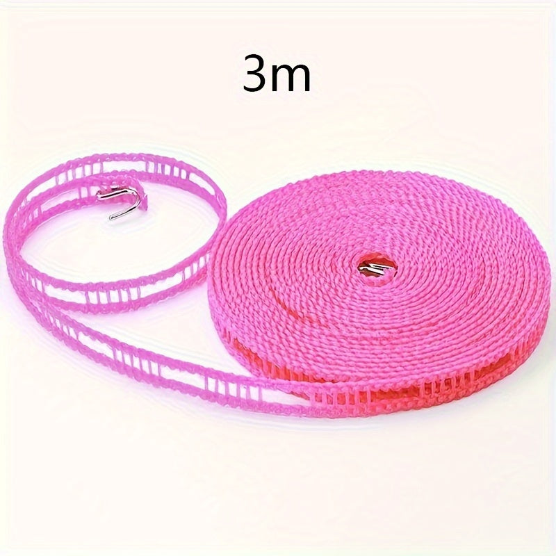 1 cuerda para ropa resistente al viento, gruesa y reforzada, para interior y exterior, sin necesidad de perforar, antideslizante, múltiples colores, ideal para camping, disponible en varias longitudes