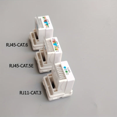 10 piezas, panel de red redondo 8P8C, módulo sin herramientas, seis clases, clase seis, tres clases, RJ45CAT.6, CAT.7, RJ11CAT.3, adaptador de línea de alimentación