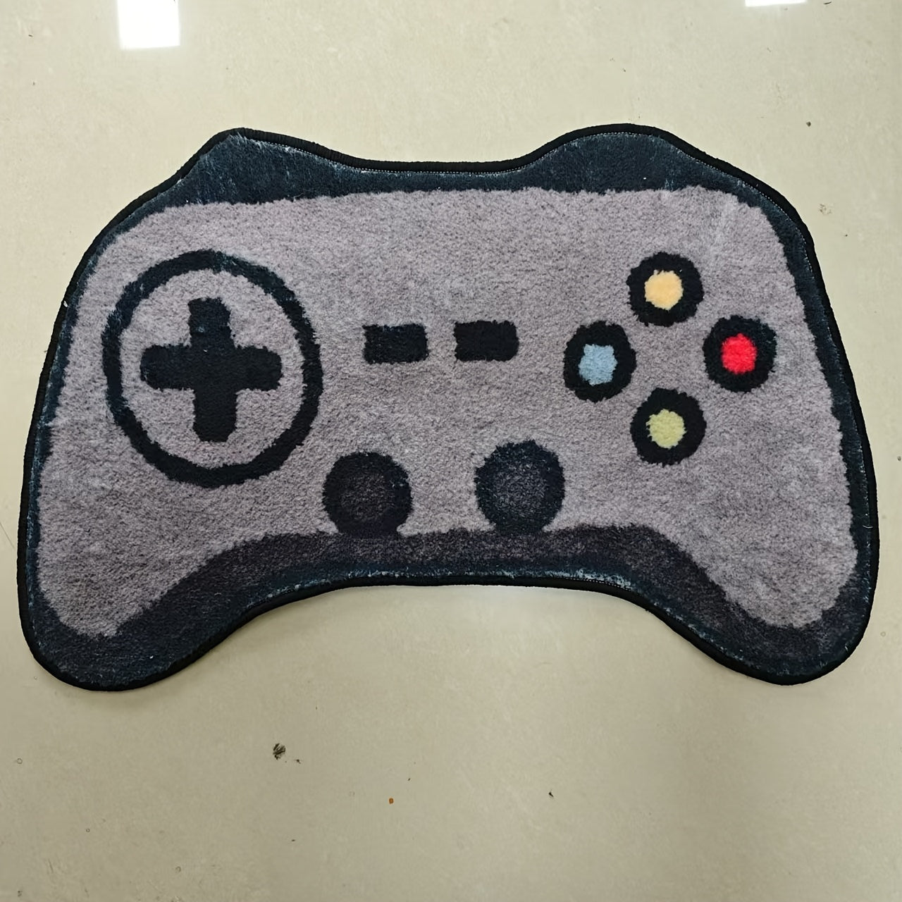 Alfombra de felpa con forma de control de videojuegos, imitación a cachemira de poliéster, antideslizante, lavable a mano, ideal para decoración de dormitorio y sala de estar, alfombra de piso para área de juegos, decoración para habitación de juegos