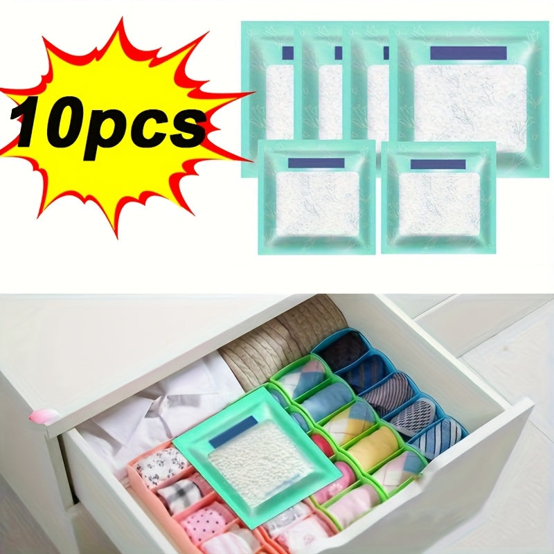 10 piezas, deshumidificador de cajones, desecante, dormitorio, eliminación de humedad, absorbente, colchón, armario de zapatos, deshumidificador, humedad interior, absorción de humedad