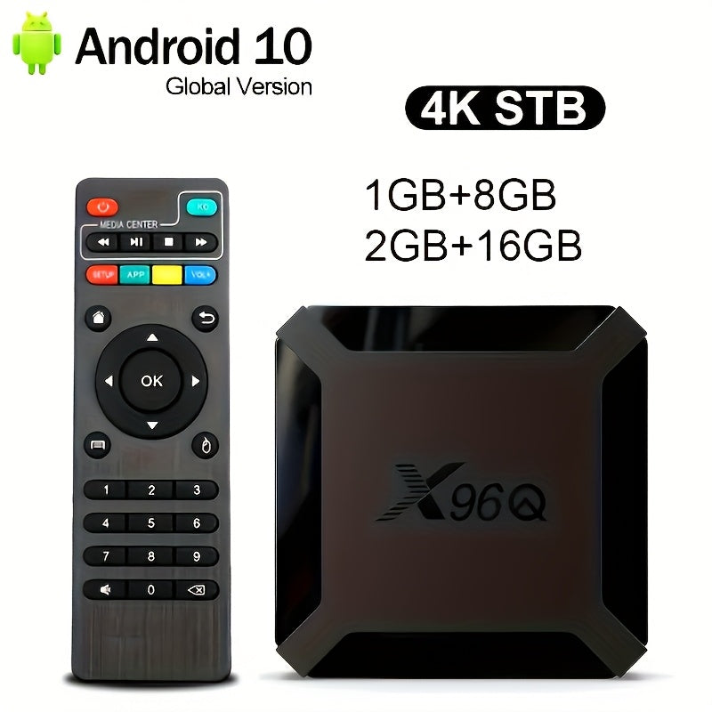 LOONGYU X96Q Smart TV Box con Allwinner H313 Quad Core A53, 4K 3D HDR, USB 2.0 dual, Type-C, inalámbrico, Miracast, control remoto, diseño compacto, enchufe de EE. UU. para transmisión y medios, Android 10.0, dispositivo de transmisión, accesorio moderno