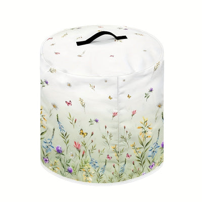 Cubierta de Polvo para Olla a Presión y Freidora de Aire de 8 Cuartos con Diseño Floral Chic - Poliéster Duradero con Bolsillo, Accesorio de Cocina Elegante, Cubierta, Accesorios