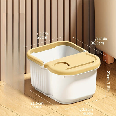 1pc Esenciales de Invierno Cubeta de Baño de Pies de Plástico con Función de Masaje, Tamaño Grande, Alto y Material Grueso, Sin Requerimiento de Electricidad
