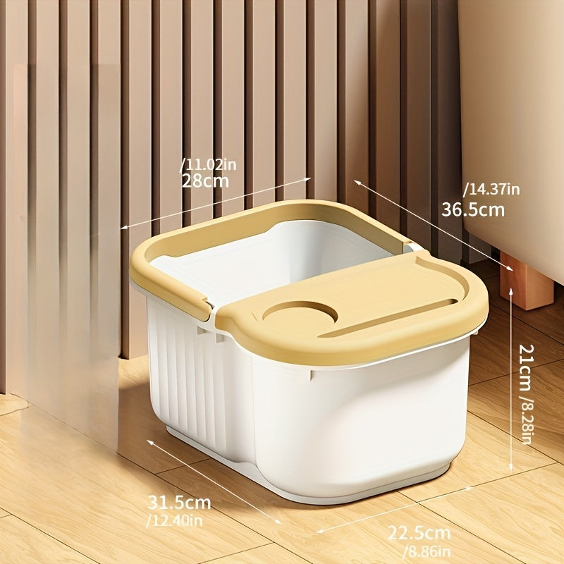 1pc Esenciales de Invierno Cubeta de Baño de Pies de Plástico con Función de Masaje, Tamaño Grande, Alto y Material Grueso, Sin Requerimiento de Electricidad
