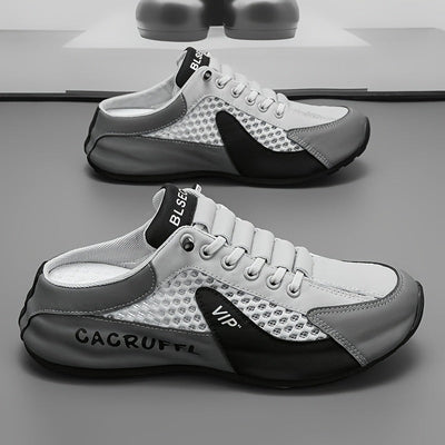 Sandalias de plataforma sin cordones para hombre - Zapatos ligeros y transpirables para verano con suela gruesa de PVC para aumentar la altura, diseño casual de calzado urbano en khaki/gris/verde, comodidad para todas las estaciones para uso diario y act