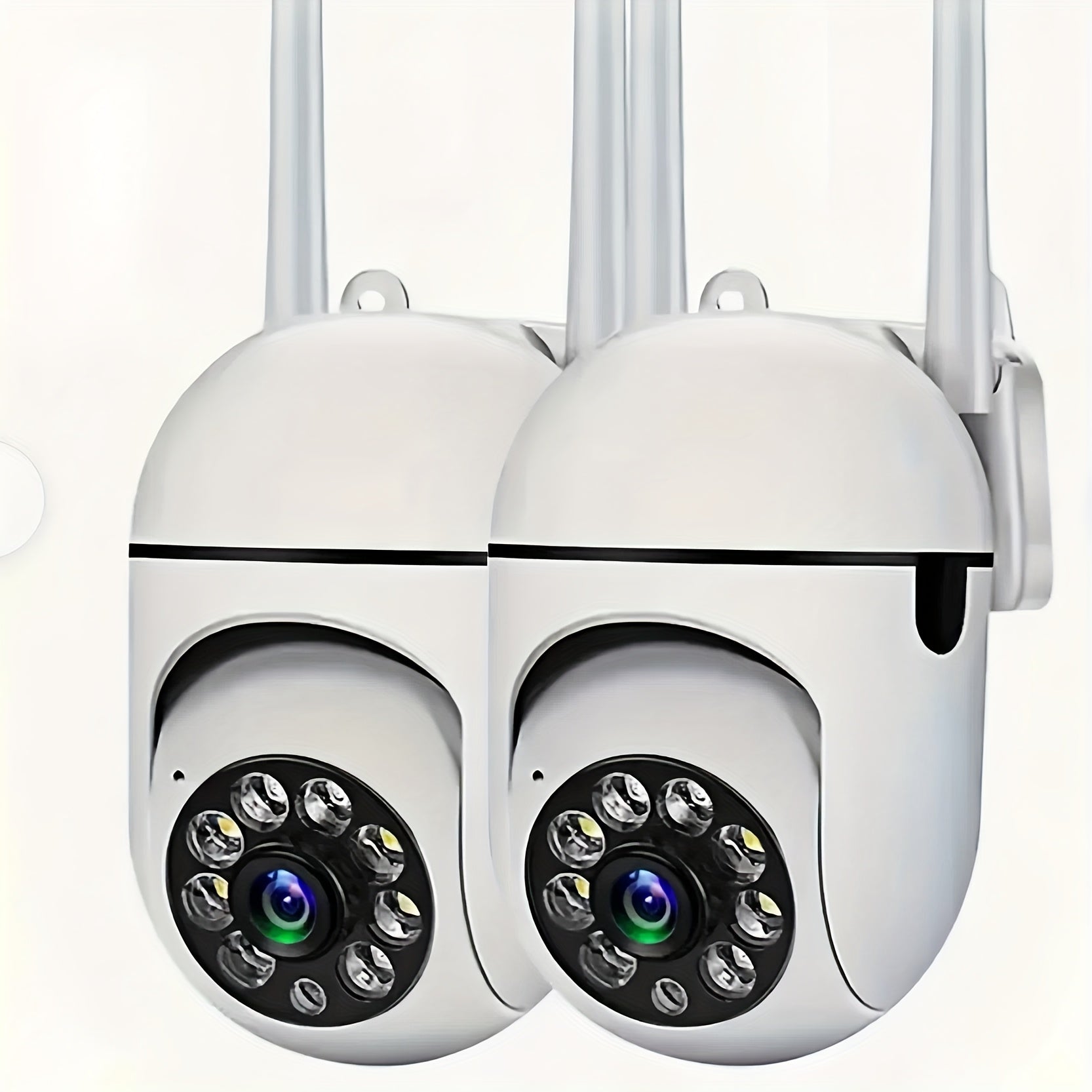 2 Juegos de Cámaras de Seguridad Inalámbricas Conectadas a WiFi, 2.4GHz y 5G, Cámaras de Seguridad para el Hogar de 1080P con Vista Panorámica de 360°, Seguimiento Automático, Llamadas de Dos Manos, Visión Nocturna de Color, Cámaras de Monitoreo para Beb