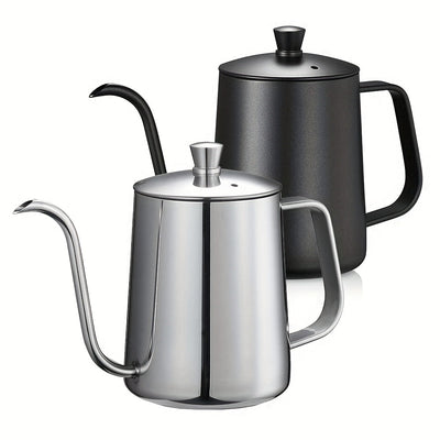 Tetera de acero inoxidable con pico de ganso para café y té - 350 ml, pico de vertido preciso para uso en el hogar y la cocina, ideal para acampar