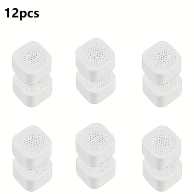 6/12pcs HUUCKY Absorbente de Olores con Carbón Activado - Diseño Cuadrado, Sin Necesidad de Electricidad, Caja Ventilada para Nevera, Congelador y Armarios