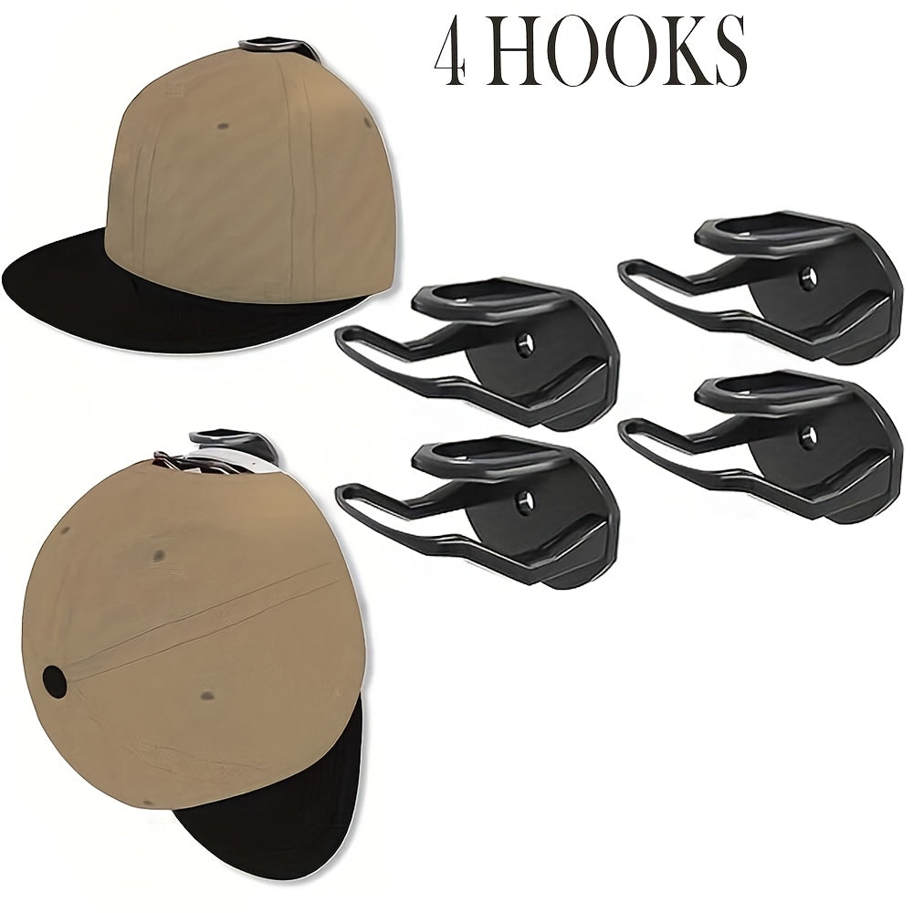 4/8/12/24 ganchos adhesivos para sombreros, soporte resistente para gorras de béisbol, organizador minimalista de sombreros para decoración del hogar, colgador de pared para gorros