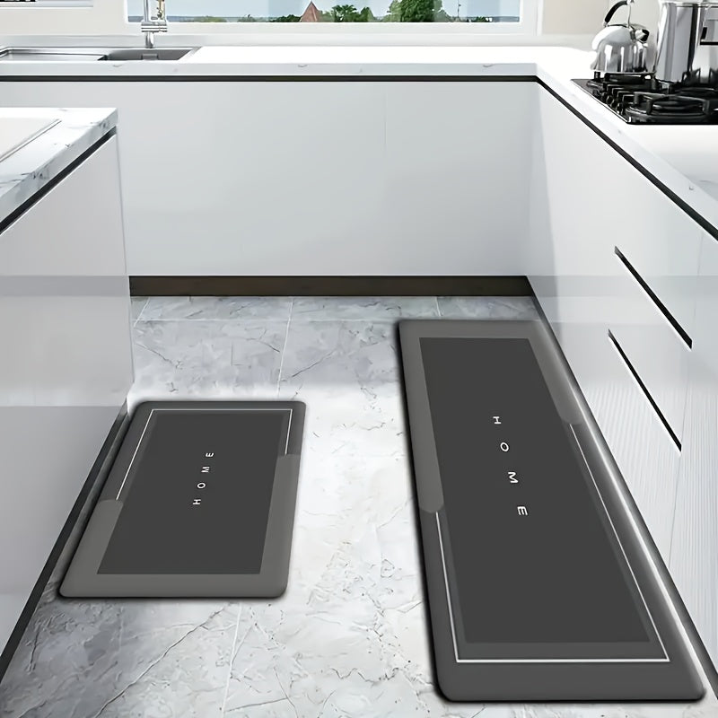 2 piezas de alfombras de puerta antideslizantes y absorbentes, duraderas y resistentes al aceite, ideales para el hogar, con un diseño elegante que incluye detalles de vegetación, perfectas para la cocina o la entrada, alfombras de cocina | Diseño contem